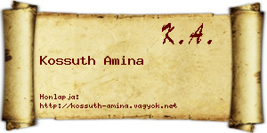Kossuth Amina névjegykártya